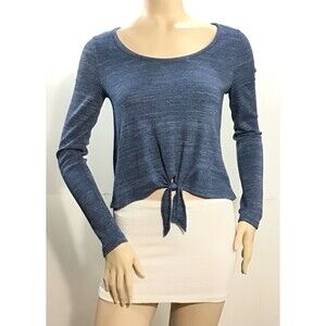 AEROPOSTALE Blue Knit Bow Detail Cropped Top (Size S)